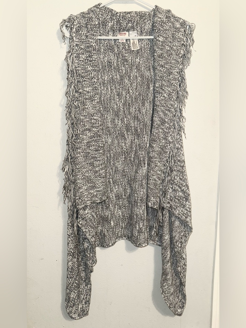 Mossimo Supply Co. Black and White Knit Sleeveless Cardigan